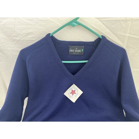 NOS VTG PINE STATE V NECK Golf SWEATER Mens M Long Sleeve Purple ORLON USA Made - Picture 2 of 6